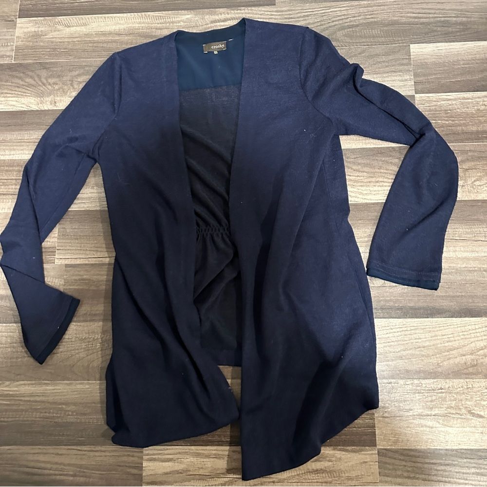 Crosby Navy Open-Front Cardigan M